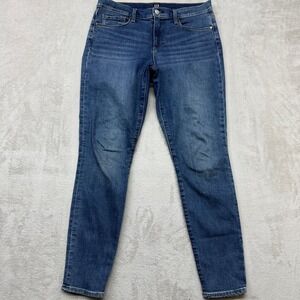 Gap Jeans Womens 30R True Skinny Medium Indigo Wash Blue Stretch Whiskered Denim
